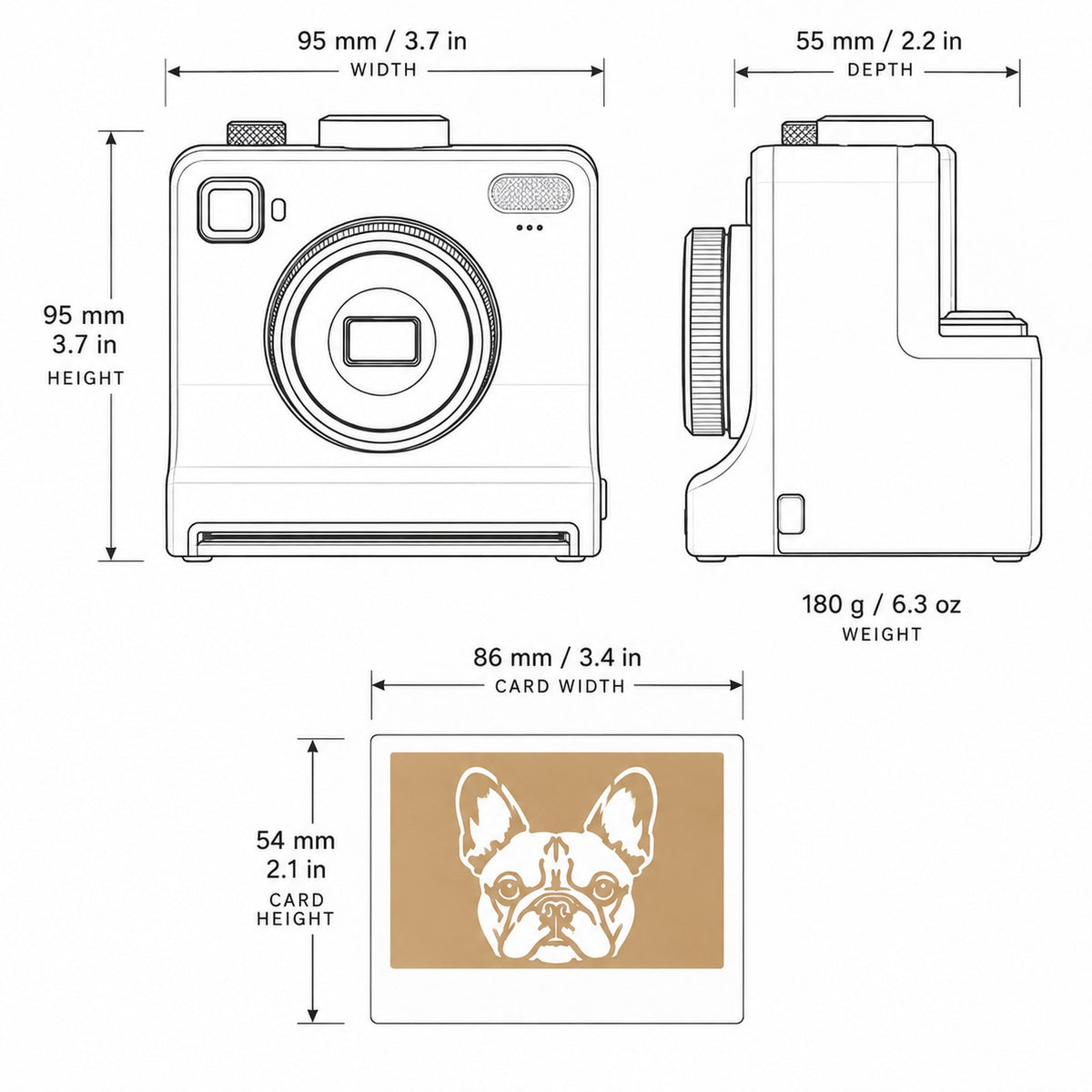 LATTECAM dimensions